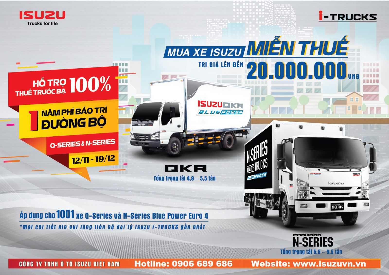 “MUA XE MIỄN THUẾ” – ISUZU KHUYẾN MÃI LỚN DỊP CUỐI NĂM 2018